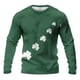 thumbnail image 3 of Camisa de Día de San Patricio Hombres de Manga Larga de Manga Larga Cuello Redondo Tops Casuales Poliéster Súper Suave para Fiesta Festival Vacaciones Viaje Calle Uso Diario, 3 of 6
