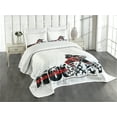 thumbnail image 3 of Ambesonne Hockey Quilted Bedspread Set 3 Pcs, Goalie Playing Art, King Size, Multicolor, 3 of 5