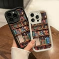thumbnail image 2 of Cartoon Bookshelf Pattern TPU Phone Case Compatible with iPhone 16 15 14 13 12 11 Pro Max Plus, Shockproof Silicone Protective Cover, 2 of 4