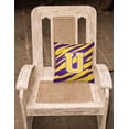 thumbnail image 2 of Carolines Treasures CJ1022-UPW1414 Monogram - Tiger Stripe - Purple Gold Decorative Fabric Pillow - 14 x 14 in.- Initial U, 2 of 2