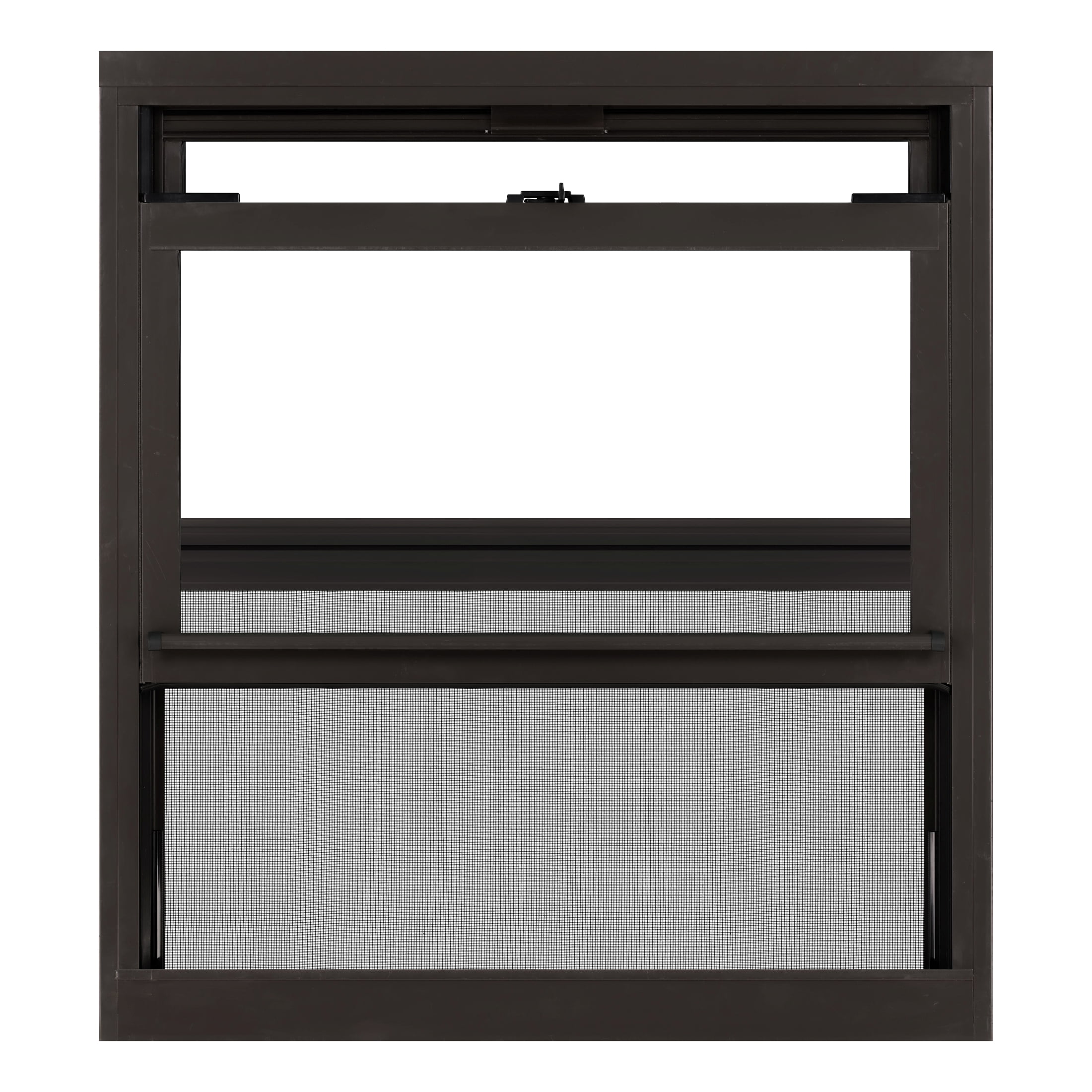 32 in. x 36 in. Bronze Aluminum Double Hung Double-Pane Insulated Window with Low-E Glass and Screen