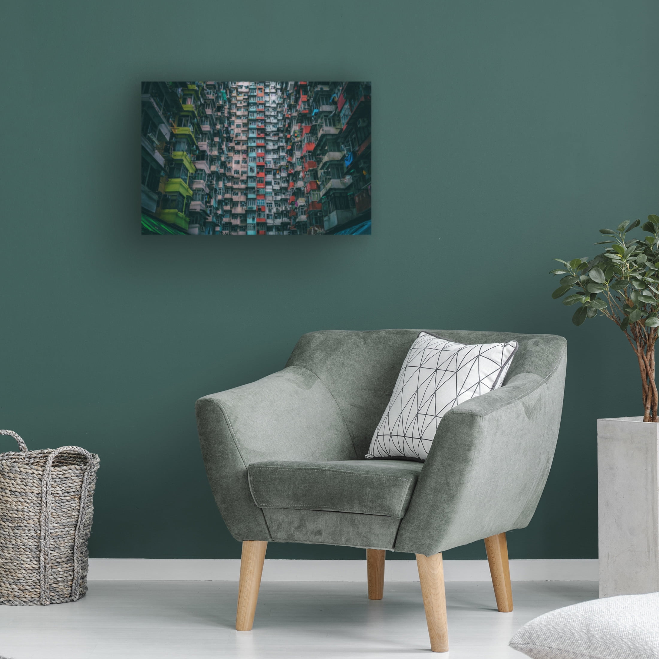Canvas Wall Art - Fahad Abdualhameid 'Block' Wall Art for Living Room, Bedroom, or Office Décor by Trademark Fine Art - 32 x 22 Inches