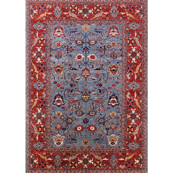 Ahgly Company Indoor Rectangle Mid-Century Modern Gunmetal Gray Area Rugs, 7' x 10'