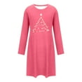 thumbnail image 6 of Fengactive Nightgown for Women Cute Christmas Tree Graphic Long Sleeve Dress Loose Crewneck Sleepwear Nightshirts, 6 of 6