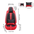 thumbnail image 6 of Maidao Car Seat Covers Full Set,Faux Leather Seat Covers for Cars SUV,Super Breathable,Full Wrapping Edge,Universal Automotive Seat Covers Fit for Most Sedans Luxury with Pillow Black Red, 6 of 7