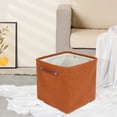 thumbnail image 5 of REGALWOVEN Fabric Storage Bin with Handles for Shelves Closet, 3 Pack Collapsible Storage Basket for Organizing Clothes Dark Brown 11*11*11in, 5 of 6