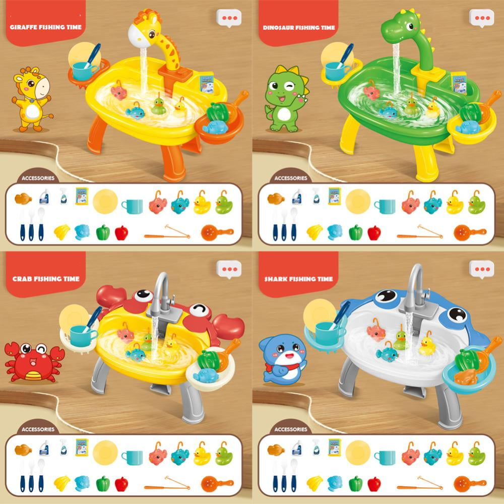 Esaierr Toddlers Fishing Games for Kids, Fishing Toys , Auto cycle out of water electric fishing Table, Water Table Toys for Parent-child interactive set