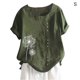 thumbnail image 1 of Minnieouse Mujer Botones Estampado Manga Corta Cuello Camisa De Lino Prendas para la parte del cuerpo ejercito verde S, 1 of 6