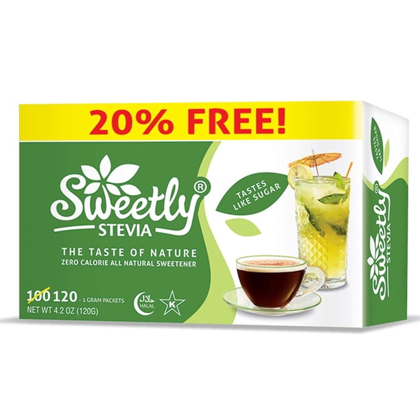 Sweetly Stevia Usa Zero Calorie All Natural Granulated Stevia 120 Ct Box Walmart Com Walmart Com