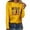 Yellow, variant on Turilly MERRY CHRISTMAS Women Casual Long Sleeve O-Neck Sweatshirt Pullover Blouse