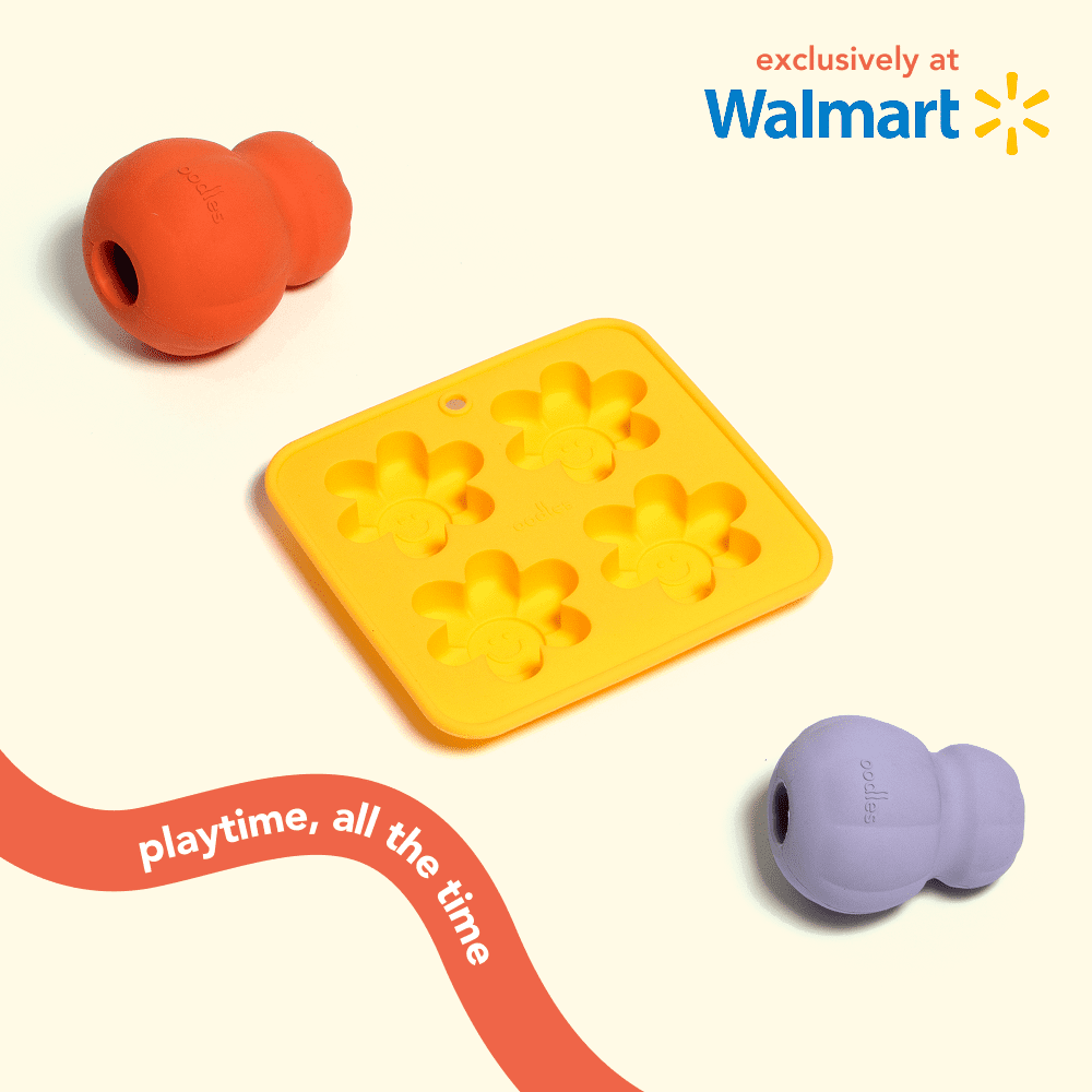 Oodles Durable Silicone Yellow Flower Freeze and Eat Dog Treat Maker, O/S