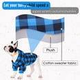 thumbnail image 4 of PUMYPOREITY Warm Fleece Lined Dog Coat for Small Medium Dogs, British Style Plaid Dog Hoodie with Leash Hole for Cold Weather/Winter/Christmas Dog Apparel Blue, 4 of 5