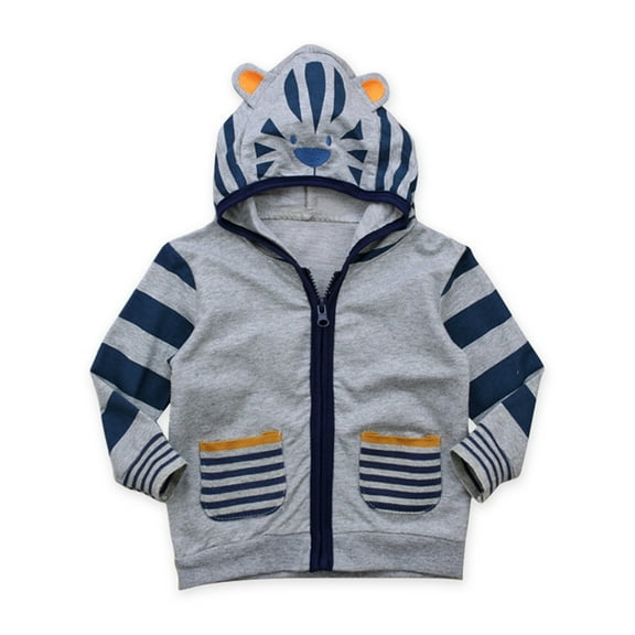 TAIAOJING Jackets for Girls Boys Zip Up Hoodie Toddler Kids Baby Boy Girl Hooded Sweatshirt Spring Autumn Warm Zipper Coat Tops Cute Cartoon Hoodies Outwear Overcoat Jacket for Kids 18-24 Months