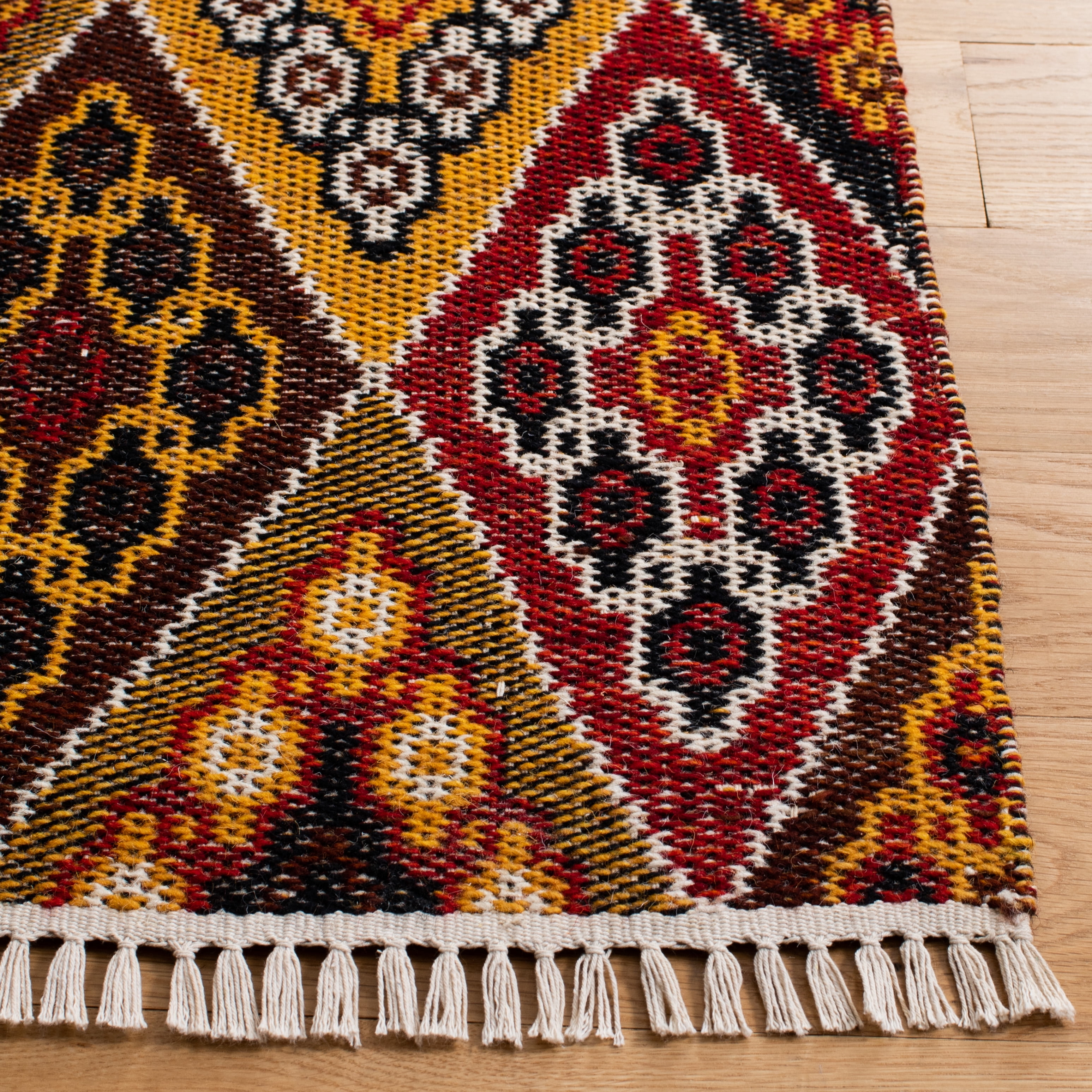 Safavieh Kilim Derrick Tribal Wool Area Rug, Red/Gold, 3' x 5'