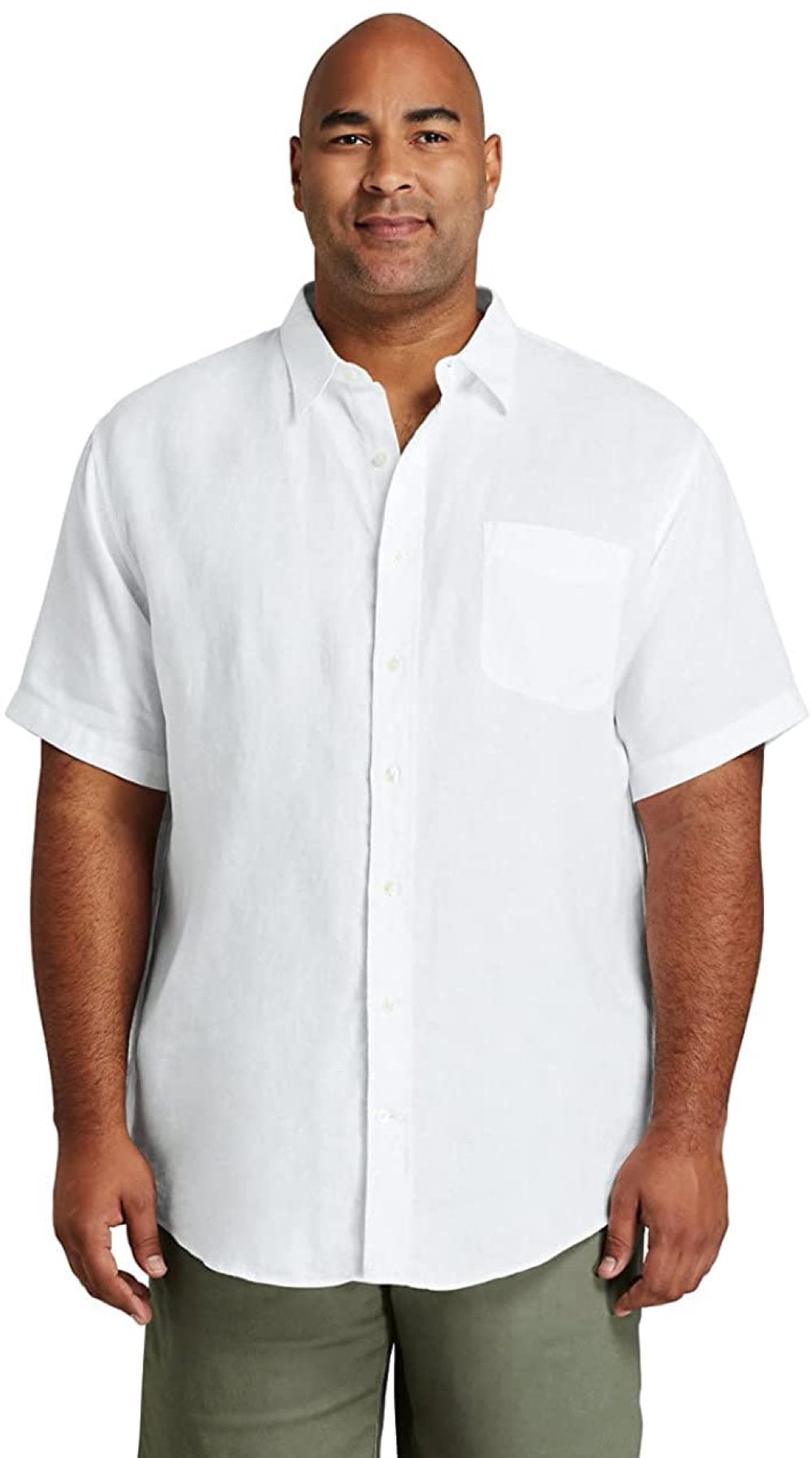 Short Sleeve Linen Shirt White 