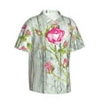 thumbnail image 2 of Easygdp Vintage Wood Background with Floral Men's Hawaiian Shirts Print Lapel Short Sleeve for Beach, vacation, party, casual occasions - XX-Large, 2 of 9
