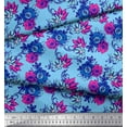 thumbnail image 3 of Soimoi Poly Georgette Fabric Leaves,Cosmos & Anemone Floral Printed Craft Fabric by the Yard 52 Inch Wide, 3 of 3