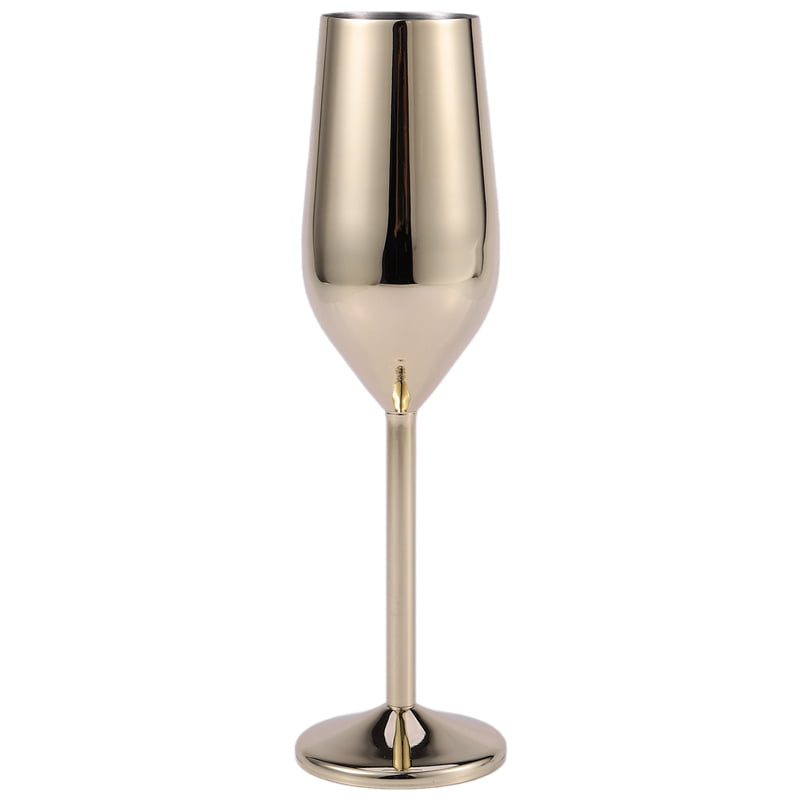 Wine Cup Shatterproof for Wedding Party Silver Champagne Flutes Glass Set of 2 