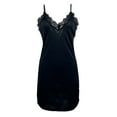 thumbnail image 6 of Aofany Women Lace Chemise Nightgown Sleepwear V Neck Full Slip Lingerie Sleep Dress, 6 of 7