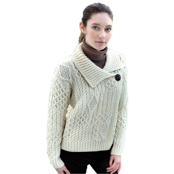 Merino Wool Cardigan for Women Made By Aran Woollen Mills