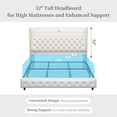 thumbnail image 6 of SIBEDS Full LED Bed Frame with Galaxy Projector, Charging Station, 52" Headboard & 2 Drawers, White, 6 of 9