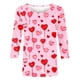 thumbnail image 4 of Xuyuer Valentines Day Lightweight Heart Pattern Tunic Spring Summer Shirts T-Shirts Graphic Tee Tops Womens Casual 3/4 Sleeve Shirts Dressy Round Neck Tops Fashion, 4 of 5