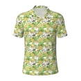 thumbnail image 2 of Daiia Gnome and Pineapple Pattern Men’s Polo Shirts,Solid Deck Shirt,Classic Fit, Breathable Cotton Polo for Casual and Sport Wear-Small, 2 of 7