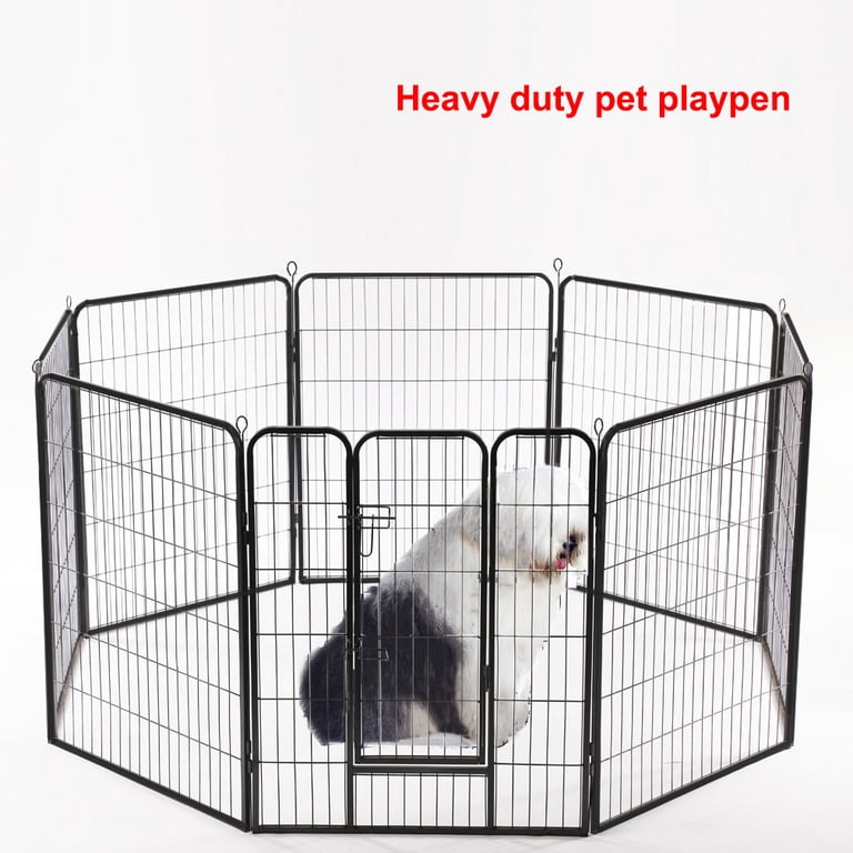 8-Panel Portable Pet Playpen - Foldable Metal Dog Fence For Indoor/Outdoor Use