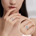 thumbnail image 3 of Geometric Figure Rotating Rings Micro Rotating Anxiety Stress Rings Adjustable Zircon Open Rings for Women and Kids, 3 of 3