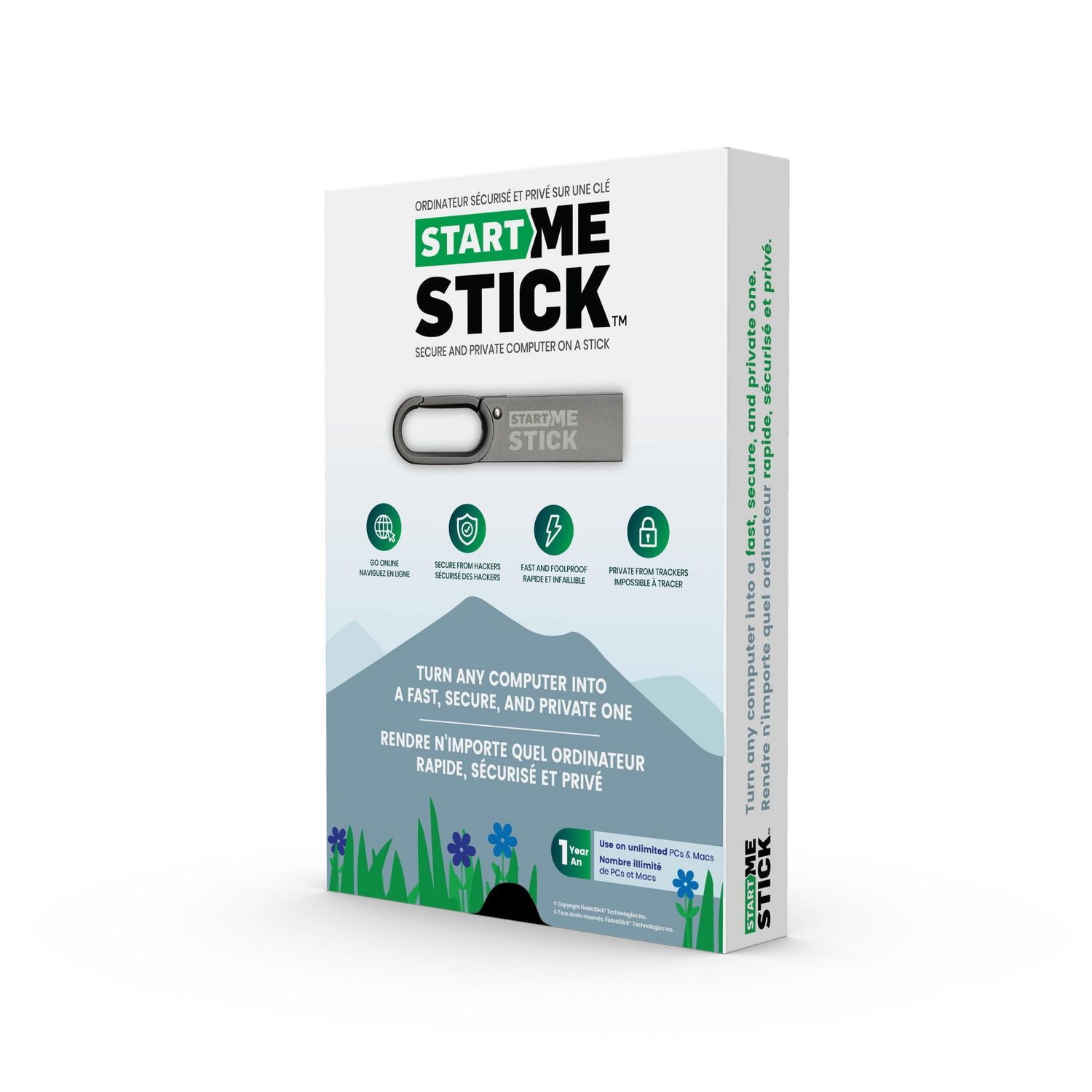 StartMeStick Revive les vieux ordinateurs, système d'exploitation plug-in, utilisation illimitée sur PC et Mac illimités pendant 1 an