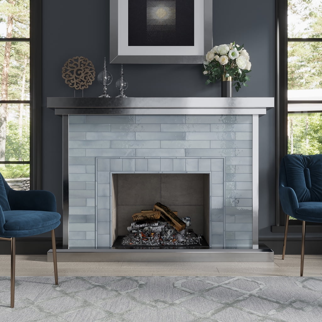 zenlet3promax Space Gray Glossy Silken 3.94 in. x 3.94 in. Glossy Gray Ceramic Square Wall