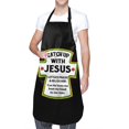 thumbnail image 2 of Cooking Kitchen Chef Apron Funny Bib for Women Men Catch Up with Je u, 2 of 6