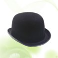 thumbnail image 3 of Sombrero Fedora de lana estructurado unisex clásico para hombres y mujeres (negro), 3 of 5