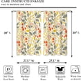 thumbnail image 2 of Colorful Leaves Small Kitchen Curtains Retro Rustic Flower Window Treatment Floral Plant Autumn Fall Cafe Short Curtains for Bathroom Dining Room Botanical Tier Treatment Drapes 27.5x39 inch, 2 of 6