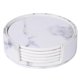 thumbnail image 4 of Cuero De Pu De Mármol, Posavasos Cuadrado Redondo Para Taza, Posavasos De Bebida De Café De Moda Suave Para Sala De Estar Y Comedor sonducket HA045473-04, 4 of 6