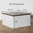 thumbnail image 3 of Farmhouse Coffee Table with Storage, Square Wood Coffee Tables for Living Room, Large Center Table with Flip-Top Lid, 31.5 Inch (White and Rustic Brown), 3 of 14
