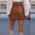 thumbnail image 5 of uublik Leather Shorts for Women Super Soft Shorts Casual Summer Brown, 5 of 5