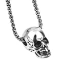 thumbnail image 1 of Collar de calavera creativo de 2 uds, cadena de collar de acero de titanio a la moda para hombre, 1 of 4