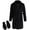 Black, variant on Girls Bathrobe Set - Soft Plush Fleece Bathrobe with Matching Slippers for Girls