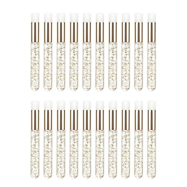 Qarigey 20 Pieces Lash Shampoo Brushes Cosmetic Off Remover Peel Lash Tool Pinceles de maquillaje y herramientas Oro dorado