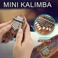 thumbnail image 2 of 8-Key Mini Thumb Piano, Portable Kalimba Musical Instrument for Beginners, Handcrafted Wood Finger Piano with Hanging Rope for Travel and Gift, 2.17-Inch, 2 of 8