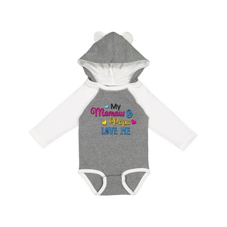 

Inktastic My Mamaw and Papa Love me with Hearts Gift Baby Boy or Baby Girl Long Sleeve Bodysuit