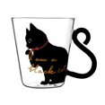 thumbnail image 1 of MasteelfCA 250ML Transparent Glass Japanese style Cat Cup Personality Milk Cup Heat-resistant with Handle for Coffee Tea Wine (Black), 1 of 7