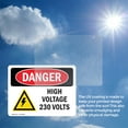 thumbnail image 6 of (2 Pack) High Voltage 230 Volts OSHA Danger Sign 18 Inch X 12 Inch Vinyl Label Decal Sticker Weather Resistant, UV Protected for Workplace, Business, and Construction Site, Made in the, 6 of 7