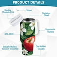 thumbnail image 2 of Yayeee 40oz Stainless Steel Tumbler with Straw and Handle Double-Wall Insulated Travel Water Bottle, Red Apple Pattern, 2 of 8