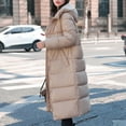 thumbnail image 4 of Patlollav Womens Down Jacket Loose Hooded Knee-Length Extended Thickened Cotton Coat, 4 of 6