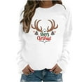 thumbnail image 2 of CaiJunJia Christmas Sweatshirt Womens 80s Vintage Minimalistic Printed Long Sleeves Sweatshirt Pullovers Tops, 2 of 4