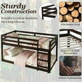 thumbnail image 3 of Mirightone Wooden Twin over Twin Bunk Floor Bed with Ladder, Twin Size Low Bunk Bed, Upper Bed with Slats, Espresso, 3 of 8