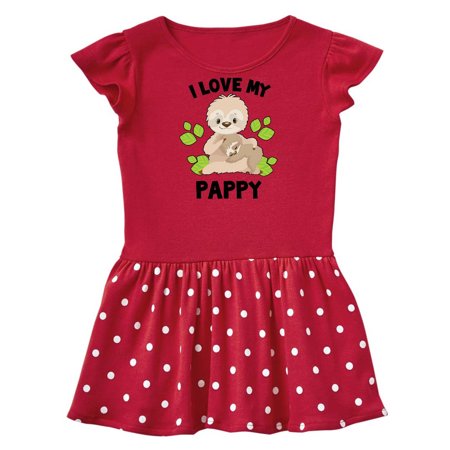

Inktastic Cute Sloth I Love My Pappy with Green Leaves Gift Baby Girl Dress