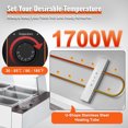 thumbnail image 4 of KFFKFF 12-Section Electric Food Heating Station, 12 x 5QT, 1700W, Stainless Steel Buffet Server with Glass Lid, Temperature Range 86-185°F, Ideal for Catering and Dining Establishments, Silver, 4 of 9